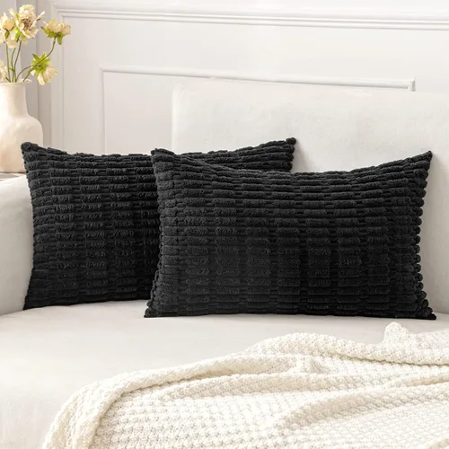 Vista 64 de MIULEE - Paquete de 2 fundas de cojín decorativas de corduroy, modernas y boho, suaves, con rayas, decoración del hogar, sofá, sala de estar, sillón