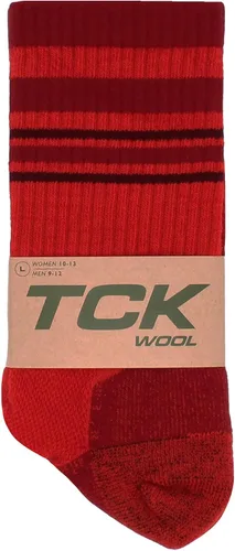 Vista 10 de TCK Calcetines de lana merino para hombres y mujeres para senderismo, caza, ciclismo de montaña, longitud de la tripulación para botas