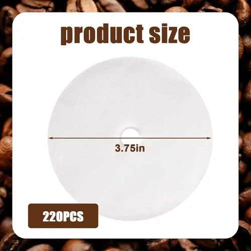 Vista 2 de 220 filtros de café redondos, filtros de café de 3.75 pulgadas, filtros de café de disco de papel, filtro de café expreso para percolador Bozeman