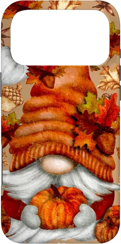 Vista 22 de Brown Fall Themed Gnome Pumpkin Cute Pattern Autumn Leaves Case for iPhone 16