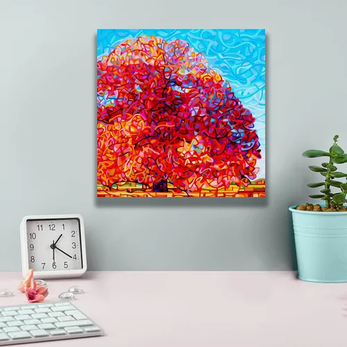 Vista 4 de Epic Graffiti 'Árbol de Buda' de Mandy Budan, arte de pared en lienzo, 12 x 12 pulgadas