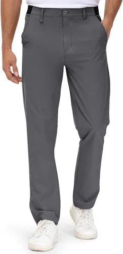 Vista 3 de TBMPOY Pantalones de golf elásticos para hombre con 4 bolsillos, de secado rápido, ligeros, de verano, pantalones casuales para hombres, trabajo