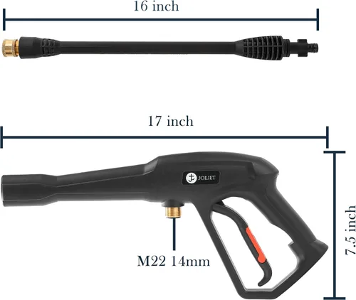 Vista 4 de JOEJET Pistola de Reemplazo para Lavadora de Alta Presión con Varilla de Chorro y 5 Puntas de Boquilla de Pulverización, Compatible con Algunas