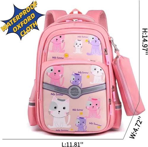 Vista 3 de Mochila Kawaii con bonitos accesorios para portátil de 14 pulgadas, mochila de viaje casual, bolsa estética para regalo de nuevo semestre, 01-rosa