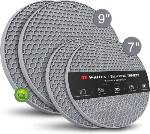 Vista 25 de Walfos Salvamanteles grandes de silicona de 16 x 12 pulgadas, salvamanteles para ollas y sartenes calientes, resistentes al calor, almohadillas