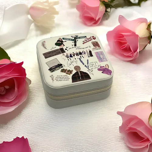 Vista 5 de CAREAN Taylor Merch Joyero inspirado en álbumes, pequeño estuche de joyería de viaje para fanáticos, regalos para amantes de la música, joyero