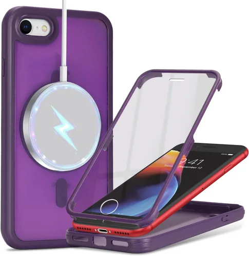 Vista 73 de Funda para iPhone 8 Plus con protector de pantalla, compatible con Magsafe, para iPhone 7 Plus, protector de pantalla integrado, funda delgada