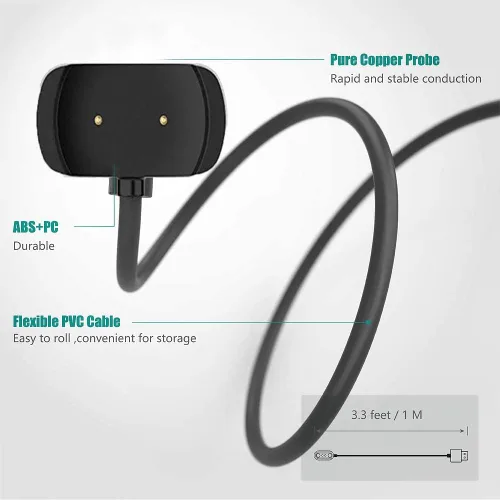 Vista 2 de Lamshaw Compatible con el cargador Amazfit T-Rex 2, cable de carga USB de repuesto compatible con Amazfit GTR 3 Pro/GTR 3 / GTS 3 / T-Rex 2 / GTS 4
