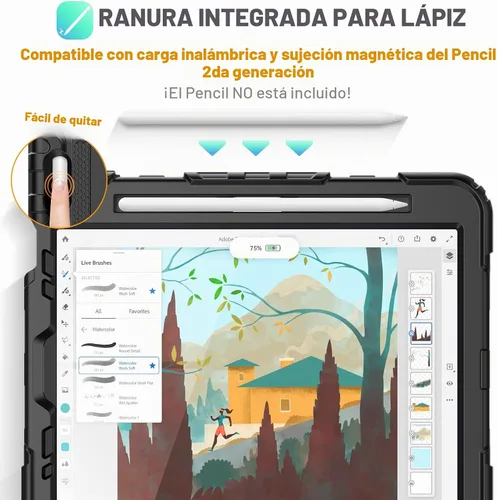 Vista 3 de HXCASEAC Funda para iPad Pro de 11 pulgadas (2022/2021/2020/2018) a prueba