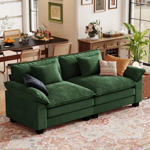 Vista 121 de CDCASA Silla de acento de gran tamaño de 50'' con otomana Asiento extra ancho y profundo estilo sofá nube para sala de estar, dormitorio, rincón
