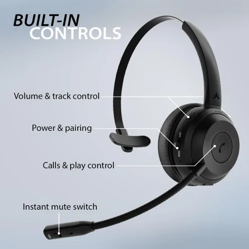 Vista 3 de Avantalk Alto Solo - Auriculares inalámbricos Bluetooth 5.1 con micrófono con cancelación de ruido para PC, computadora, laptop, teléfono