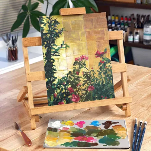 Vista 4 de Creative Mark - Paneles de lona de algodón de 8 x 16 – Paquete de 12 – Tablas de lienzo acrílico imprimado de calidad profesional para pintar