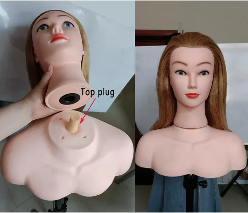 Vista 5 de Soporte para cabeza de maniquí de hombro, plataforma de hombro para exhibición de cosmetología, entrenamiento de peluquería en casa y salón