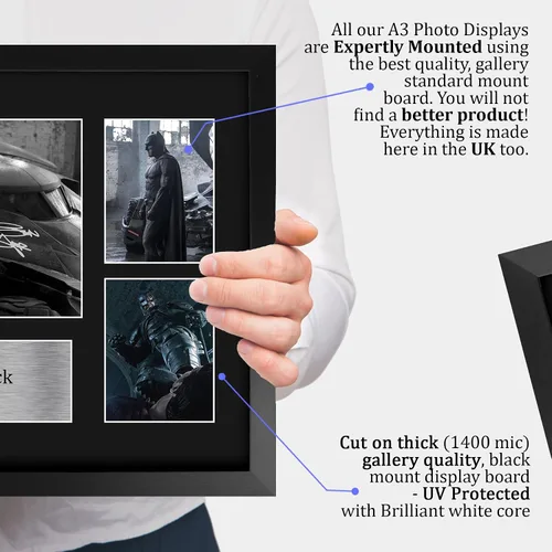 Vista 4 de HWC Trading Ben Affleck Batman v Superman Gifts Impreso Firmado Autógrafo para fans de recuerdos de películas, 16 x 12 pulgadas enmarcado