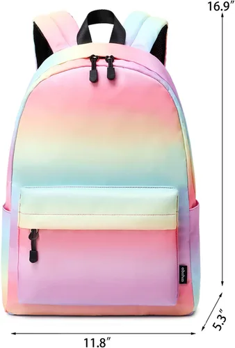 Vista 5 de Abshoo - Mochilas ligeras resistentes al agua para librero escolar, Arcoiris (Rainbow)), BPDG23-10