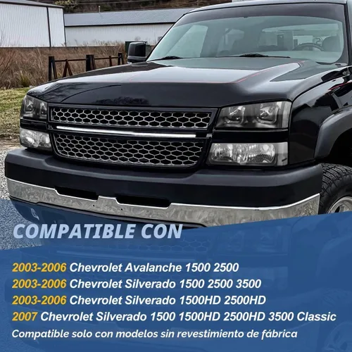 Vista 7 de Auto Dynasty Conjunto de faros LED DRL compatible con Chevy Avalanche Silverado 1500-3500 2003-2007, repuesto de faros delanteros laterales del Negro
