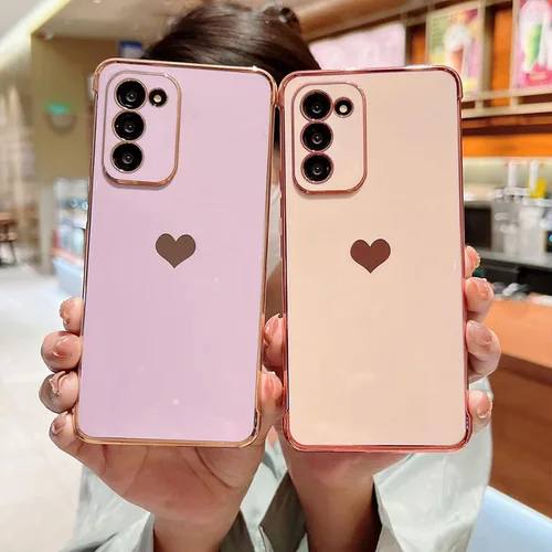 Vista 224 de phylla Funda de teléfono compatible con Samsung Galaxy A12 de 6.5 pulgadas, lindo corazón chapado en oro, elegante funda de lujo para mujer