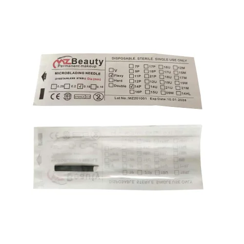 Vista 6 de Nano 0.007 in Microblading Agujas Piercing Tatuaje Aguja Microblade para Maquillaje Permanente Microblading (Diámetro 0.007 in, 12Flat)