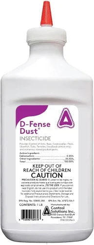Vista 3 de Polvo Dfense: insecticida listo para usar, control de hasta 8 meses. Incluye USA Supply Puffer