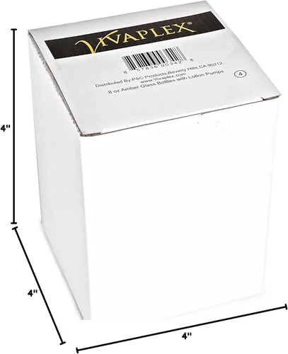 Vista 5 de Vivaplex, 4 botellas grandes de vidrio vacías de 8 oz, ámbar, con el gatillo en negro