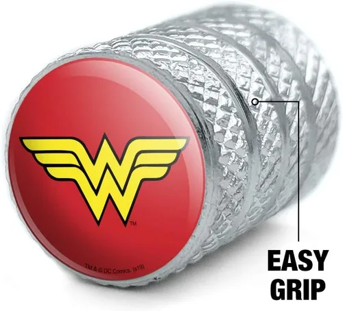 Vista 3 de GRAPHICS & MORE - Tapones para válvulas de llantas con el logotipo clásico de Wonder Woman