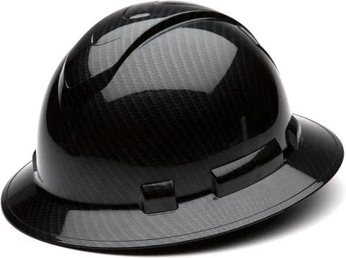 Vista 33 de Pyramex Ridgeline - Casco duro de ala completa, 4 puntos, con trinquete, color negro