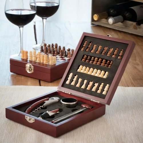 Vista 2 de Set de Accesorios para Vino y Ajedrez InnovaGoods 37 Piezas