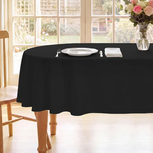 Vista 30 de Romanstile Mantel rectangular – Impermeable y resistente a las arrugas, mantel de poliéster lavable para cocina, comedor, fiesta, boda, uso en Beige