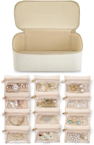 Vista 12 de VLANDO - Bolsa de viaje para joyería, 12 bolsas de terciopelo con A.12 PCS transparente