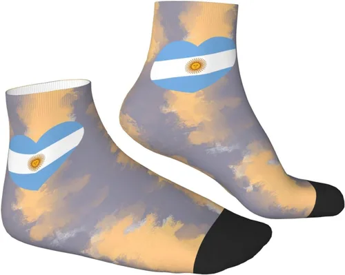 Vista 3 de Love Argentina Flag Argentinean Heart Ankle Socks Winter Low Cut Sports Warm Comfort Breathable Casual Socks For Mens And Womens