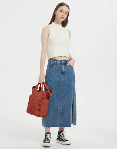 Vista 4 de Bolso de mano acolchado para mujer, ligero, acolchado, bolso cruzado tipo hobo, bolso cruzado casual de nailon acolchado