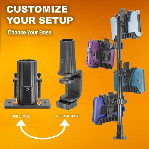 Vista 3 de iBOLT TabDock - Soporte de abrazadera para punto de compra, con 4 soportes para tableta, perfecto para múltiples aplicaciones de entrega