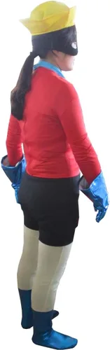 Vista 2 de My Party Shirt Barnacle Boy Spandex Costume - Adult Halloween Outfit - TV Show Cosplay Fan Gift Deluxe Red Suit & Accessories
