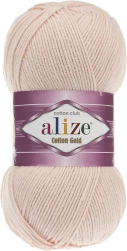 Vista 18 de 55% algodón 45% acrílico Alize Cotton Gold Yarn 1 madeja/bola 3.53 oz 360 yardas (1-crema)