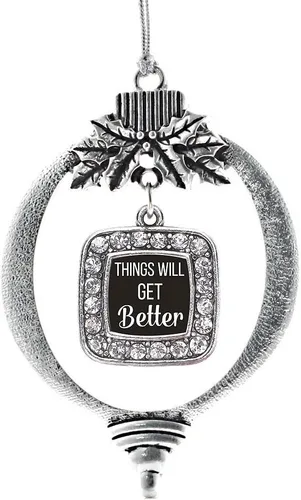 Vista 124 de Inspired Silver - Bon Voyage Cruise Ship Charm Ornamento – Adornos navideños cuadrados de plata con joyas de circonita cúbica