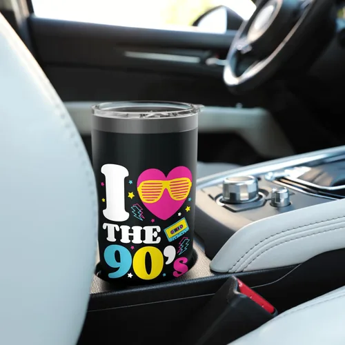 Vista 6 de Vaso aislado de acero inoxidable de los años 90, 1990, 90, disfraz retro para fiesta de nostalgia