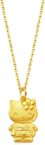 Vista 4 de CHOW SANG SANG Sanrio - Colgante de oro macizo 999.9 de 24 quilates Hello Kitty en Japón para mujeres y niñas 54487P (no incluye el collar), Metal