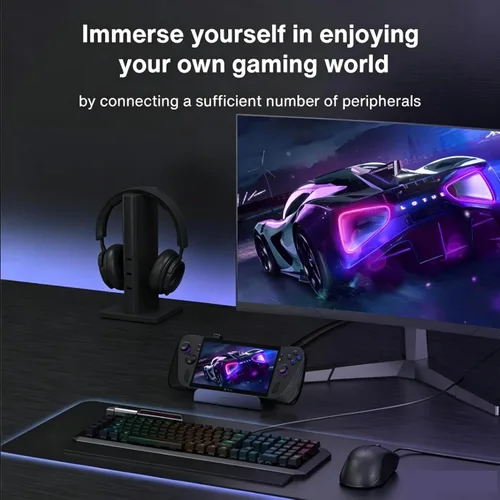 Vista 6 de iVANKY Base de cubierta de vapor 4K @144Hz, estación de acoplamiento 8 en 1 Azul-Gris