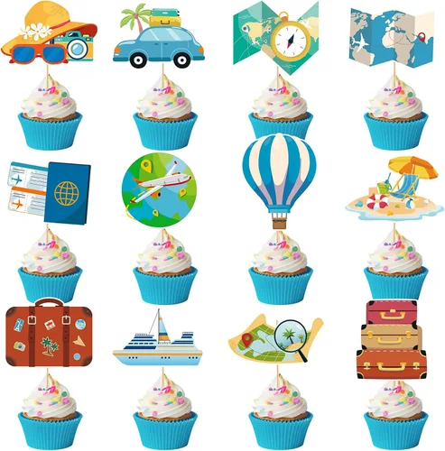 Vista 30 de 48 piezas de decoración de cupcakes de dinosaurio rugido dinosaurio decoración de pastel de cumpleaños para temática de dinosaurio, suministros