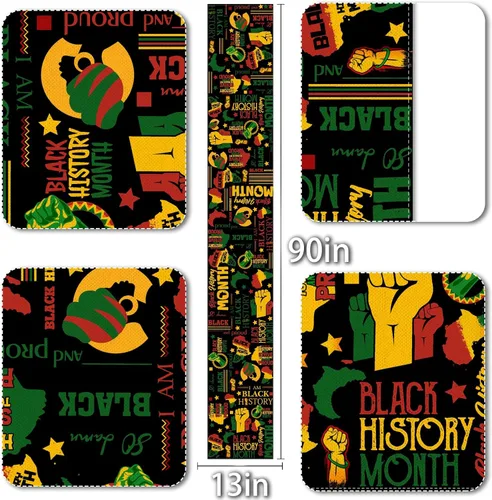 Vista 6 de Camino de mesa del mes de la historia negra, festival del patrimonio afroamericano de apoyo, igualdad, celebración social, vacaciones, cocina
