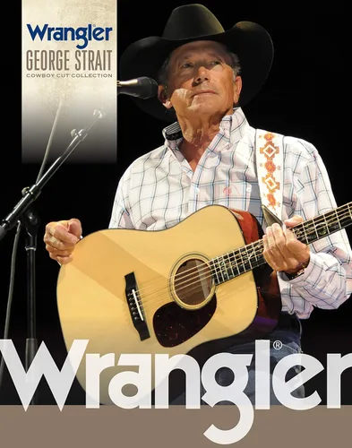 Vista 4 de Wrangler George Strait - Camisa tejida de manga larga con botones de un bolsillo para hombre, Rojo