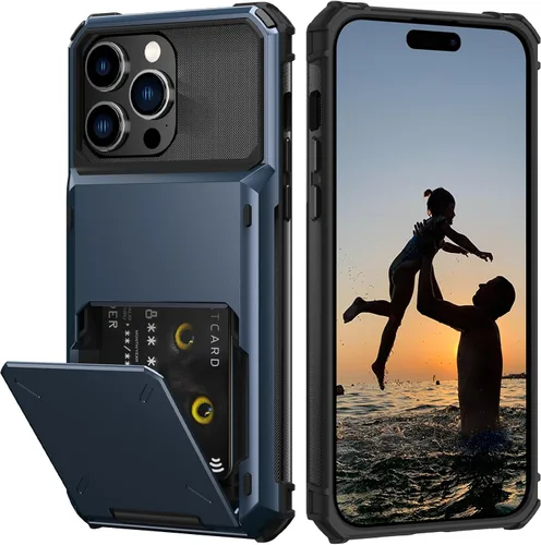 Vista 36 de Nvollnoe Compatible con iPhone 15 Funda con ranura para tarjetas, resistente, protectora de doble capa, a prueba de golpes, ranura oculta