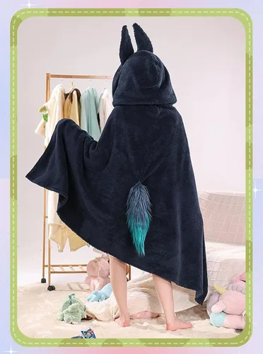 Vista 2 de Tomioka GenshinImpact - Manta con capucha para cosplay de anime, chal para siesta