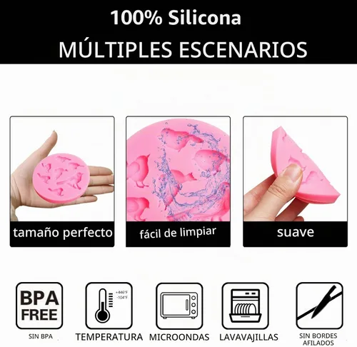 Vista 3 de Juego de moldes de silicona para pájaros para decoración de pasteles, 4 Moldes de fondant para pájaros(XL207)