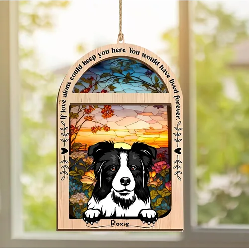 Vista 94 de LOVELYPOD Adorno de Navidad personalizado de sabueso afgano, atrapasoles con nombre, regalos de pérdida de mascotas, regalos para amantes