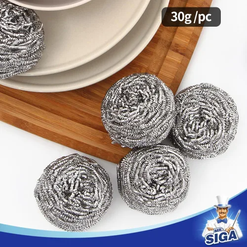 Vista 3 de MR.SIGA Estropajo de acero inoxidable, paquete de 6, 1.06 oz