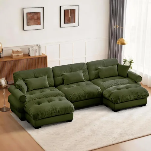 Vista 34 de SoarFlash Moderno sofá reclinable de terciopelo para sala de estar, sofá biplaza para apartamento, sofá de almacenamiento con marco de madera Azul