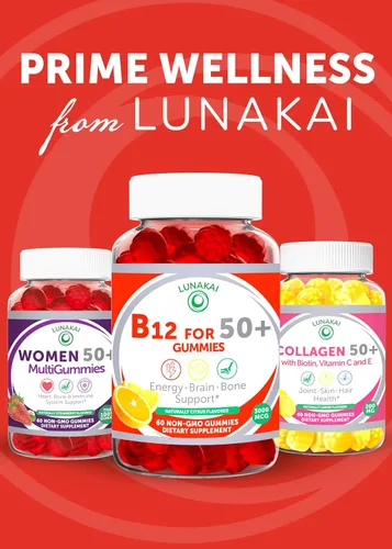 Vista 7 de Lunakai Gomitas de vitamina B12 fabricadas en Estados Unidos para adultos mayores de 50 años, sin OMG B12 para aumentar la energía y la vitalidad