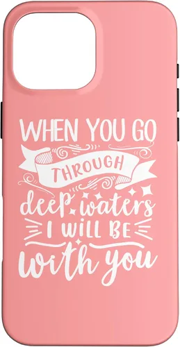 Vista 19 de iPhone 16 Bible Verse Isaiah 43:2 Christian Quote Motivational Gifts Case