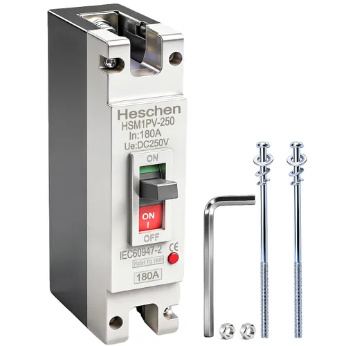 Vista 9 de Heschen 63A DC250V, disyuntor de caja moldeada CC MCCB, 1 polos, HSM1PV-125, disyuntor fotovoltaico, para sistema solar fotovoltaico sistema de red